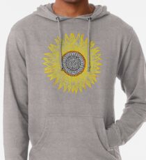 Golden Mandala Sunflower Lightweight Hoodie