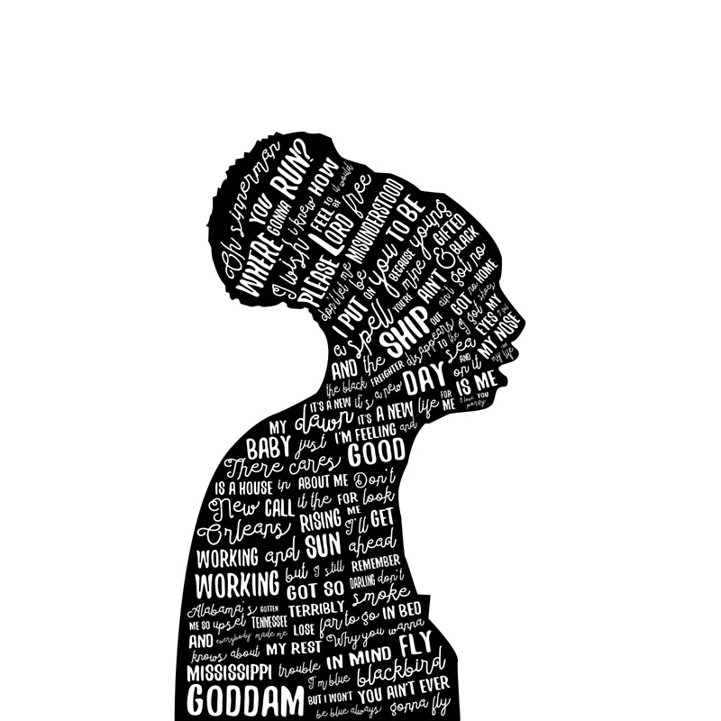 Silhouette текст. Nina Simone Постер.