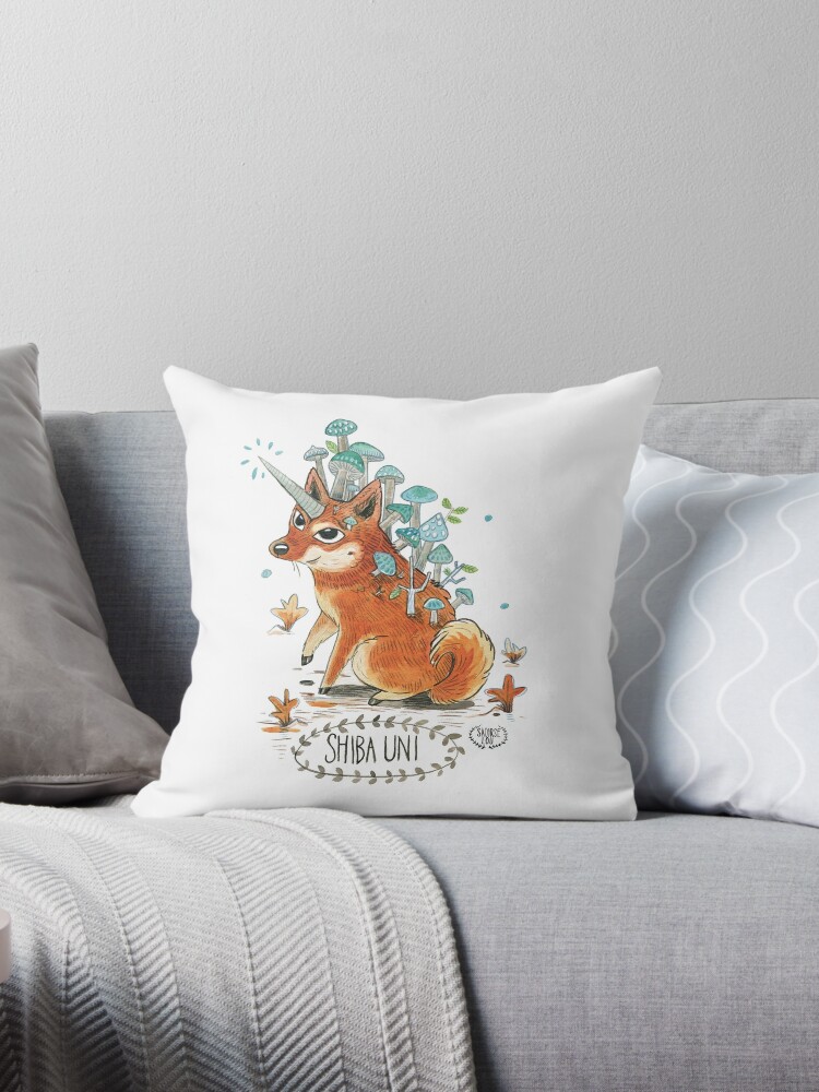 shiba throw pillow