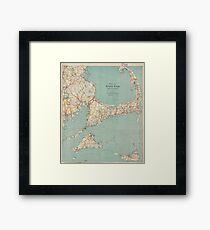 Vintage Map of Cape Cod (1917) Framed Print