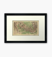 Vintage Map of The Grand Canyon (1926) Framed Print