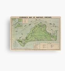 Vintage Map of Marthas Vineyard (1913) Canvas Print