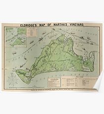 Vintage Map of Marthas Vineyard (1913) Poster