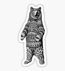 Ornate Grizzly Bear Sticker