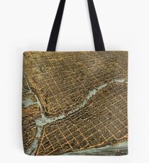 Vintage Pictorial Map of Milwaukee (1872) Tote Bag