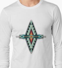 Native American Style Sunburst Mandala Long Sleeve T-Shirt