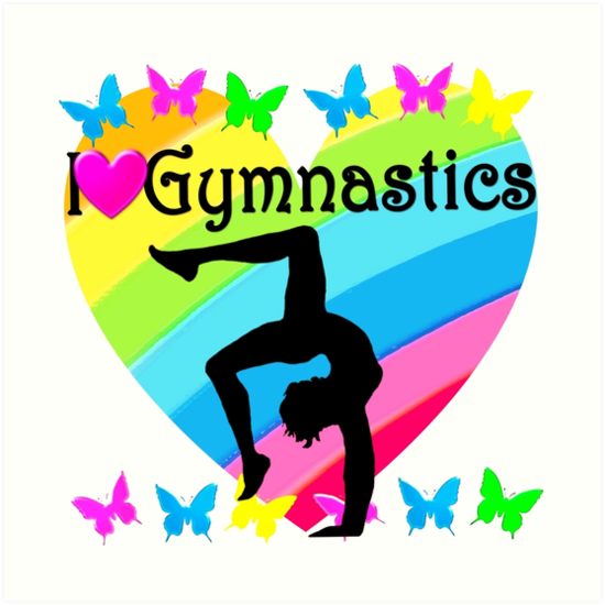 Pretty I Love Gymnastics Design Art Print By Jlporiginals Redbubble