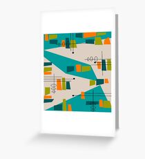 Mid-Century Modern Abstract Space Age Greeting Card