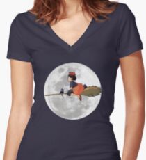 Kiki's Delivery Service (1989) Women's Fitted V-Neck T-Shirt