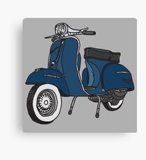 Vespa Illustration - Blue Canvas Print