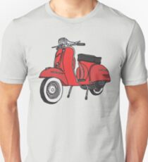 Vespa Illustration - Red Unisex T-Shirt