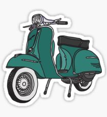 Vespa Illustration - Teal Sticker