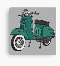 Vespa Illustration - Teal Canvas Print