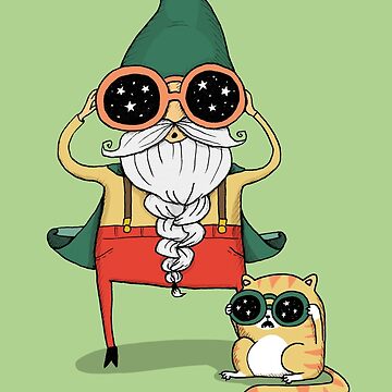 Artwork thumbnail, Wizard and Cat by agrapedesign