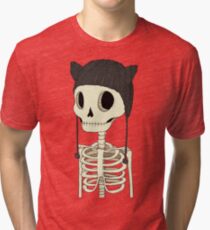 Skeleton Kitty Tri-blend T-Shirt