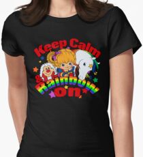 Keep Calm and Rainbow On (Dark) Women's Fitted T-Shirt