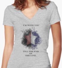 Ich bin bei dir bis zum Ende der Leitung Shirt mit V-Ausschnitt
