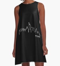 Vestido acampanado Paisaje urbano de Nueva York (línea blanca)