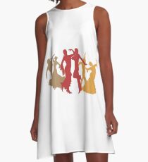 Colorful Flamenco Dancers A-Line Dress