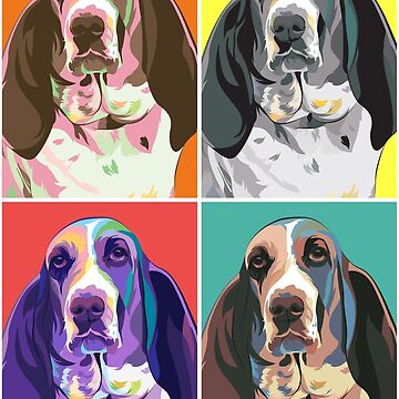 Artwork thumbnail, 'Andy Warhol' Style Basset Hound Dog by colorpooch