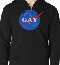 Sudadera con capucha y cremallera Nasa Gay Pride Logotipo