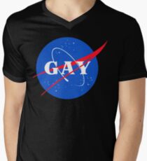 Nasa Gay Pride Logo Men's V-Neck T-Shirt