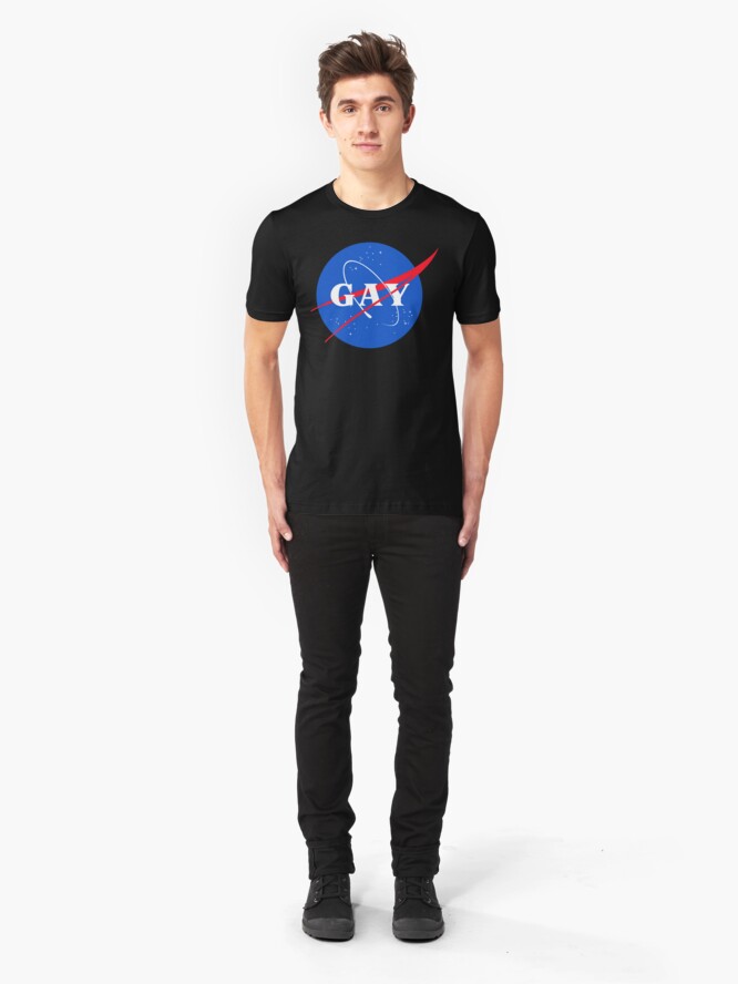 Alternate view of Nasa Gay Pride Logo Slim Fit T-Shirt