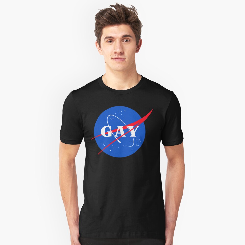 Nasa Gay Pride Logo Slim Fit T-Shirt