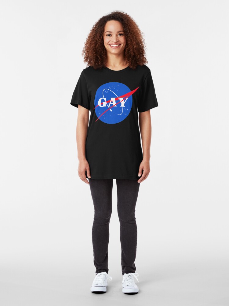 Alternate view of Nasa Gay Pride Logo Slim Fit T-Shirt