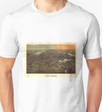 Camiseta unisex Vintage Pictorial Map of New York City (1873)