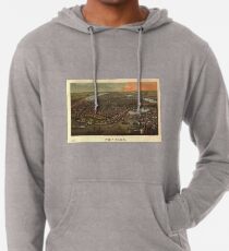 Sudadera con capucha ligera Vintage Pictorial Map of New York City (1873)