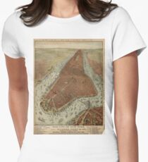 Camiseta entallada para mujer Vintage Pictorial Map of New York City (1879) 2