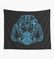 Power Wireframe Blue Wall Tapestry