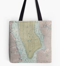 Bolsa de tela Mapa vintage de la ciudad de Nueva York (1901)