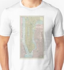 Camiseta unisex Mapa vintage de la ciudad de Nueva York (1901)