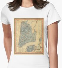 Camiseta entallada para mujer Vintage Map of New York City (1846)