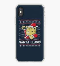 Xmas ugly sweater Cat Santa Claws iPhone Case