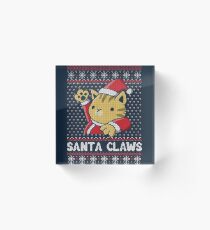 Xmas ugly sweater Cat Santa Claws Acrylic Block