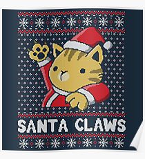 Pull moche de Noël Cat Santa Claws Poster