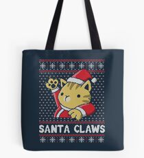 Xmas ugly sweater Cat Santa Claws Tote Bag