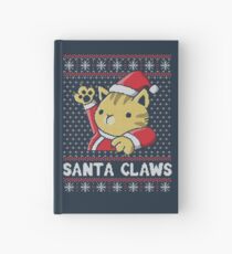 Xmas ugly sweater Cat Santa Claws Hardcover Journal