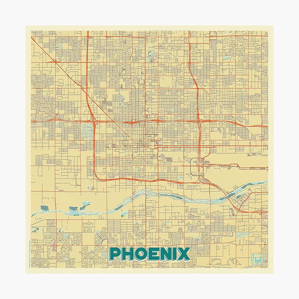 "Phoenix Karte Retro" Fotodruck von HubertRoguski | Redbubble