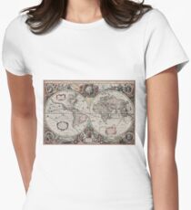 Vintage Map of The World (1630) Fitted T-Shirt