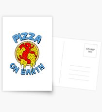 Pizza auf der Erde Postkarten