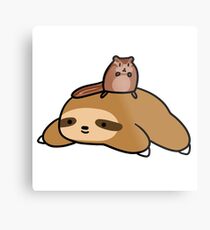 Sloth and Chipmunk Metal Print