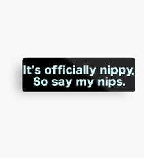 It's officially nippy. So say my nips. Metal Print