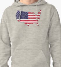 USA Map Flag Pullover Hoodie
