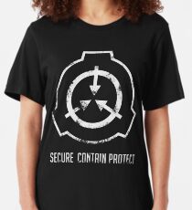 SCP: Sicher. Enthalten Schützen Slim Fit T-Shirt
