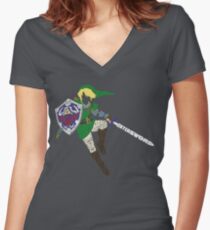 Link Typography Women's Fitted V-Neck T-Shirt
