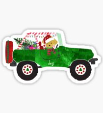 Pegatina Preppy perro Navidad Jeep Retriever cachorro